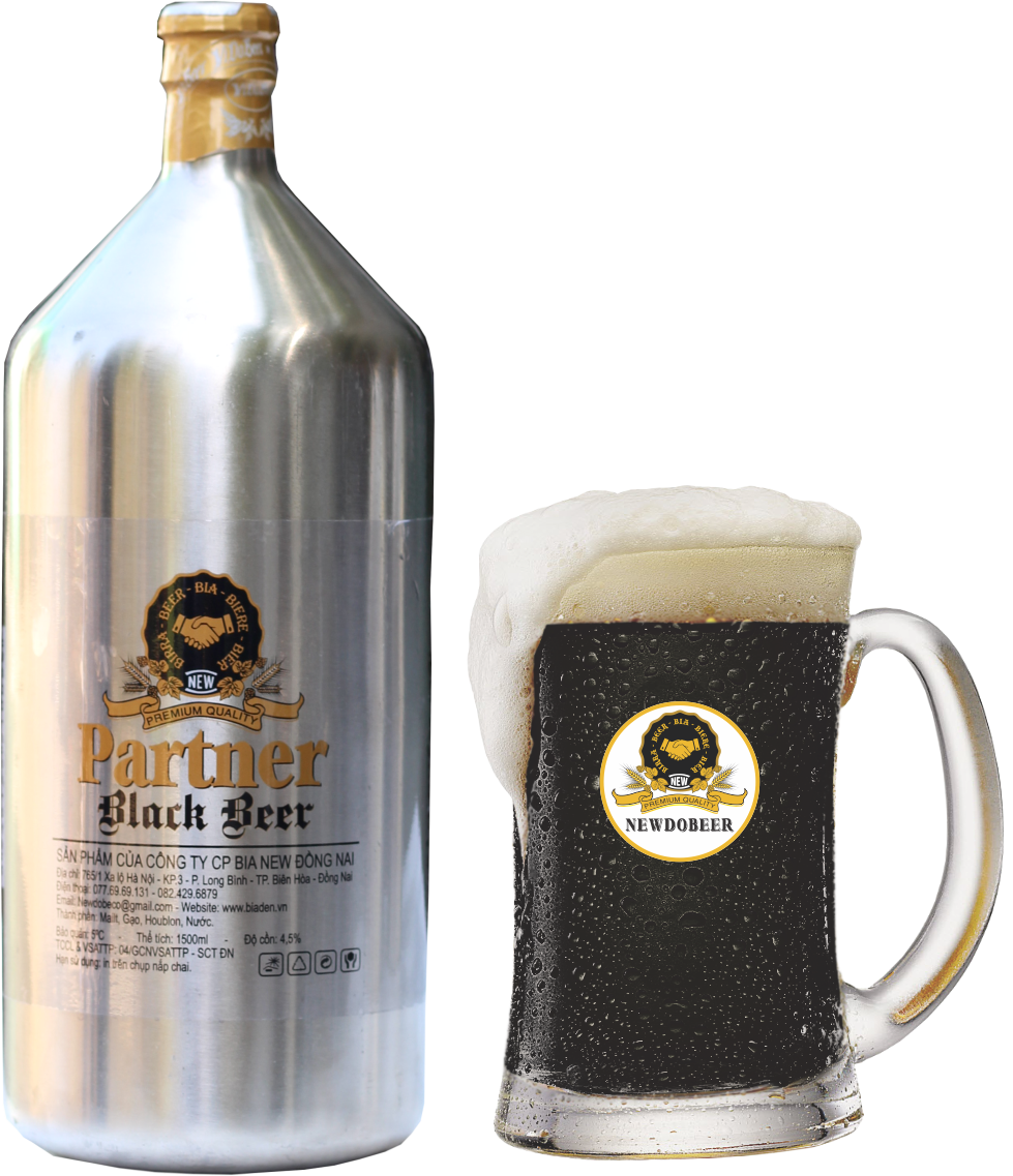 BIA ĐEN CHAI INOX 1.5 LÍT